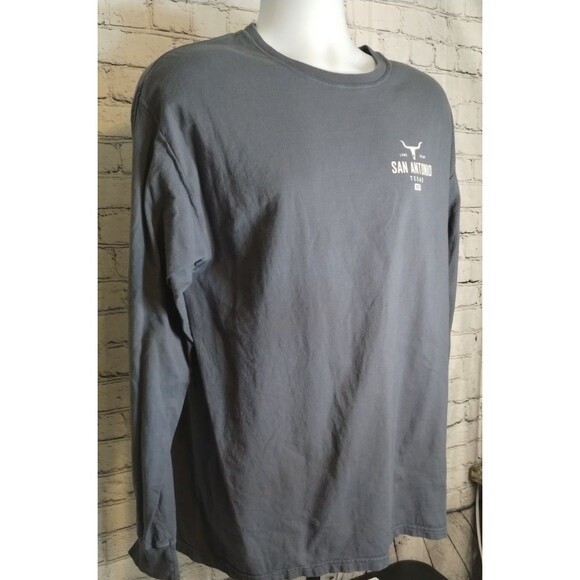Gray Long Sleeve Comfort Wash San Antonio Texas T Shirt Large - Picture 3 of 8